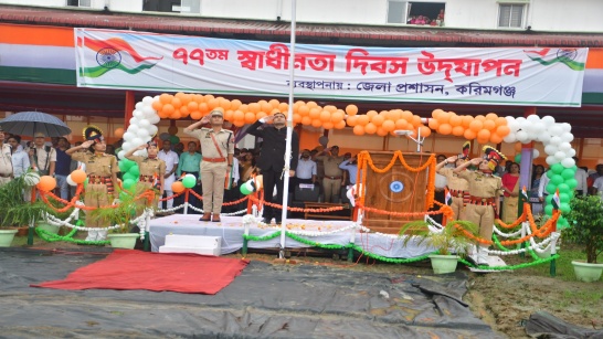 77th Independence Day celebration at the DSA playground  of Karimganj District